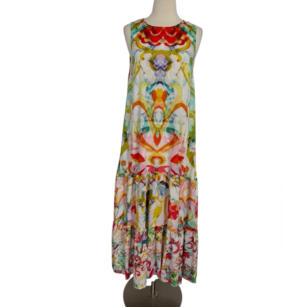 Tolani Women’s Yula Botanical Maxi Dress With Pockets XS Boho Artsy Watercolor